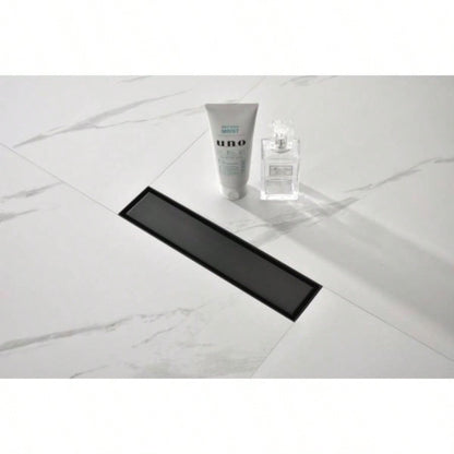 12 Inches Linear Shower Drain with Removable Cover, 304 Stainless Shower Drain Included Hair Strainer and Leveling Feet