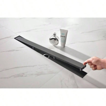 30 Inches Linear Shower Drain with Removable Cover, 304 Stainless Shower Drain Included Hair Strainer and Leveling Feet