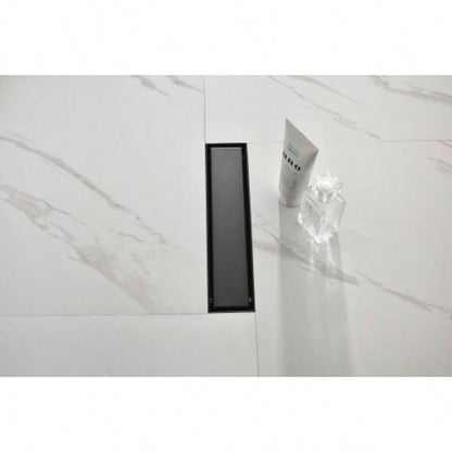 12 Inches Linear Shower Drain with Removable Cover, 304 Stainless Shower Drain Included Hair Strainer and Leveling Feet
