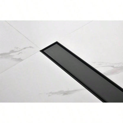 28 Inches Linear Shower Drain with Removable Cover, 304 Stainless Shower Drain Included Hair Strainer and Leveling Feet