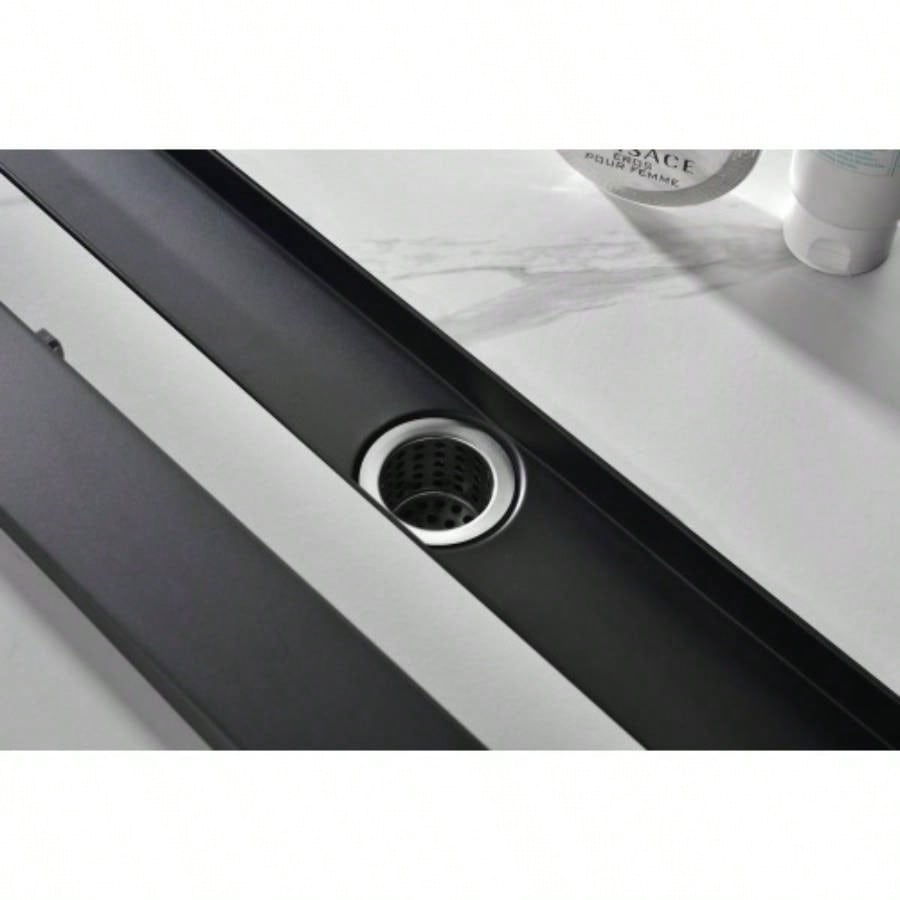 30 Inches Linear Shower Drain with Removable Cover, 304 Stainless Shower Drain Included Hair Strainer and Leveling Feet, Flange