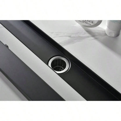 30 Inches Linear Shower Drain with Removable Cover, 304 Stainless Shower Drain Included Hair Strainer and Leveling Feet, Flange