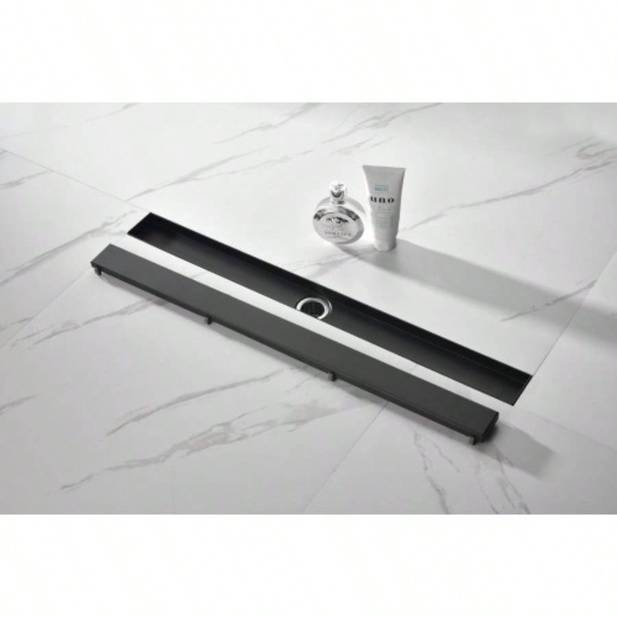 30 Inches Linear Shower Drain with Removable Cover, 304 Stainless Shower Drain Included Hair Strainer and Leveling Feet, Flange