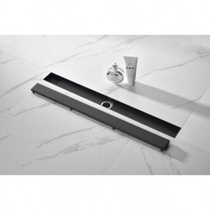 30 Inches Linear Shower Drain with Removable Cover, 304 Stainless Shower Drain Included Hair Strainer and Leveling Feet, Flange
