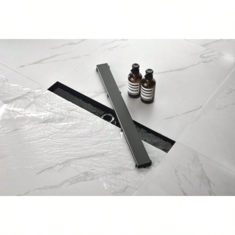 28 Inches Linear Shower Drain with Removable Cover, 304 Stainless Shower Drain Included Hair Strainer and Leveling Feet