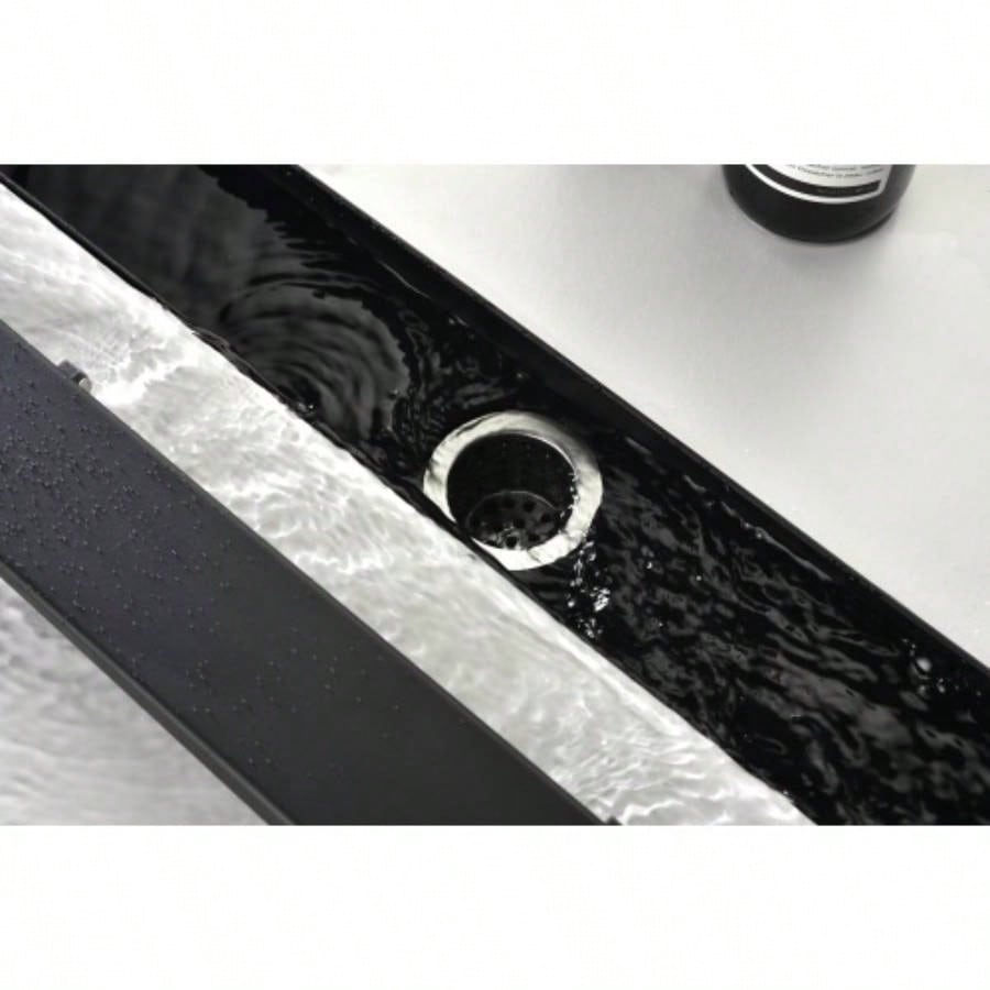 28 Inches Linear Shower Drain with Removable Cover, 304 Stainless Shower Drain Included Hair Strainer and Leveling Feet, Flange