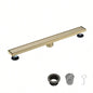 30 Inch Linear Shower Drain with Removable Cover, 304 Stainless Steel Shower Floor Drain with Hair Strainer and Leveling Feet