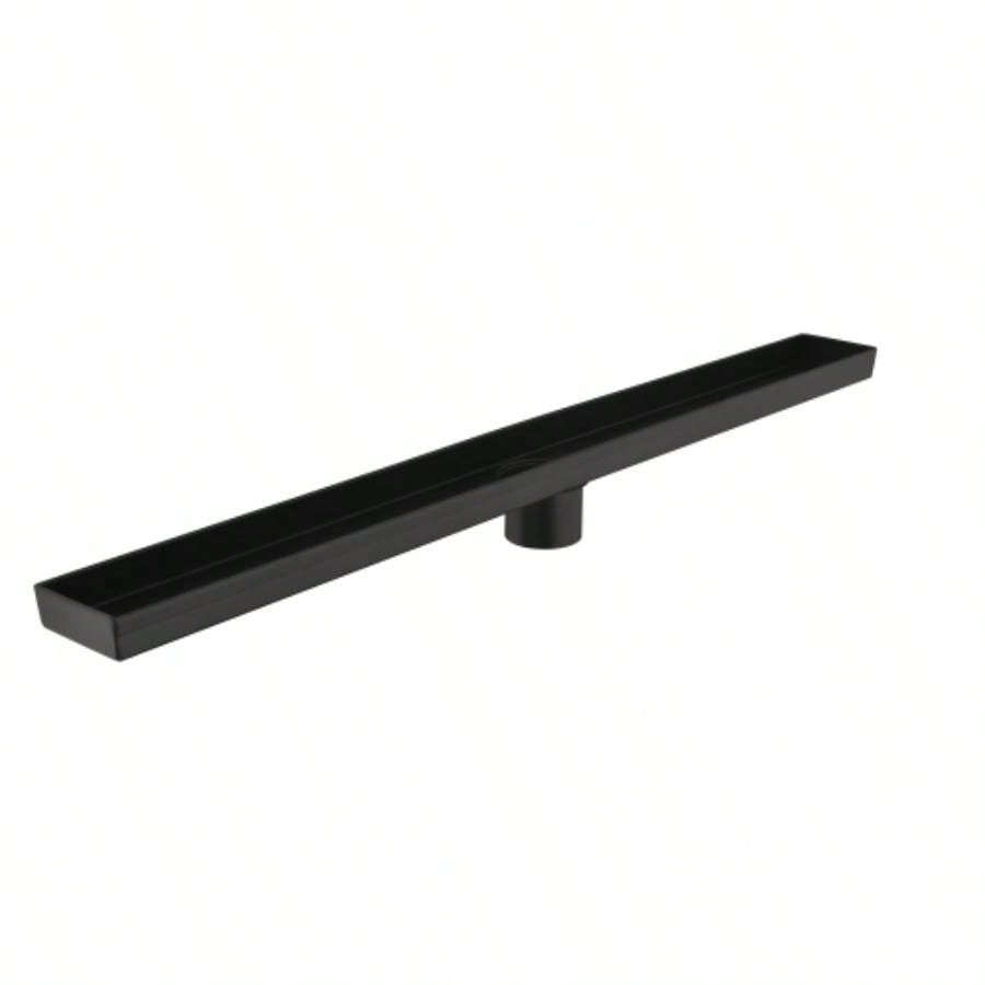 28 Inch Linear Shower Drain with Removable Quadrato Pattern Grate Cover, 304 Stainless Steel Shower Floor Drain with Hair Strainer and Leveling Feet