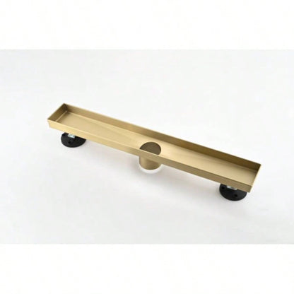 12 Inch Linear Shower Drain with Removable Cover, 304 Stainless Steel Shower Floor Drain with Hair Strainer and Leveling Feet