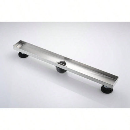 30 Inch Linear Shower Drain with Removable Cover, 304 Stainless Steel Shower Floor Drain with Hair Strainer and Leveling Feet