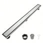 28 Inch Linear Shower Drain with Removable Cover, 304 Stainless Steel Shower Floor Drain with Hair Strainer and Leveling Feet