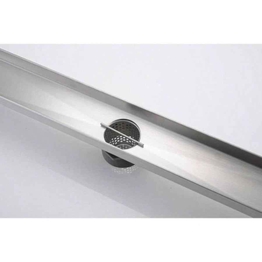 30 Inch Linear Shower Drain with Removable Cover, 304 Stainless Steel Shower Floor Drain with Hair Strainer and Leveling Feet
