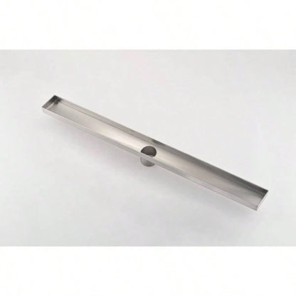 30 Inch Linear Shower Drain with Removable Quadrato Pattern Grate Cover, 304 Stainless Steel Shower Floor Drain with Hair Strainer and Leveling Feet
