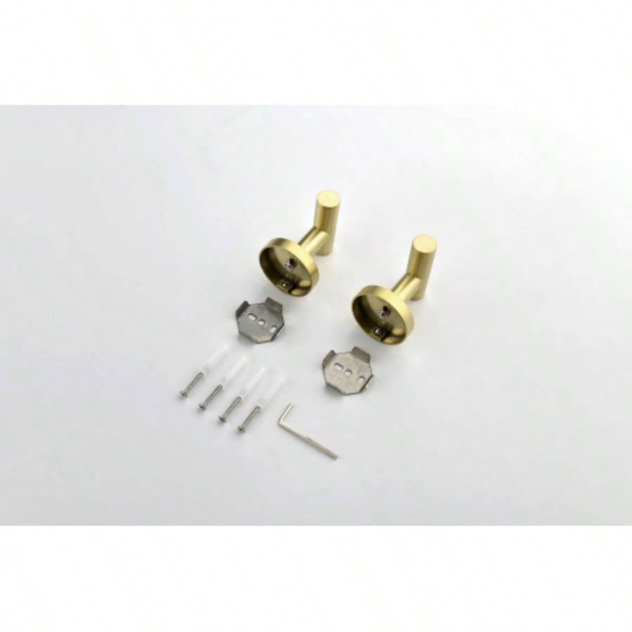 6 - Pieces Brushed Gold Bathroom Hardware Set SUS304 Stainless Steel Round Wall Mounted Includes Hand Towel Bar, Toilet Paper Holder, Robe Towel Hooks, Bathroom Accessories Kit