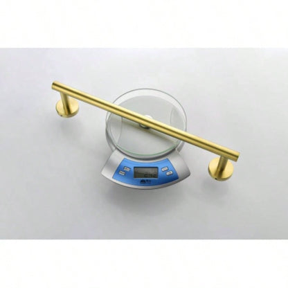 6 - Pieces Brushed Gold Bathroom Hardware Set SUS304 Stainless Steel Round Wall Mounted Includes Hand Towel Bar, Toilet Paper Holder, Robe Towel Hooks, Bathroom Accessories Kit