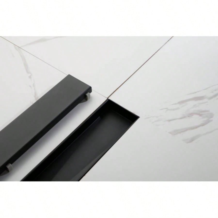 24 Inch Linear Shower Drain with Removable Cover, 304 Stainless Steel Shower Floor Drain with Hair Strainer and Leveling Feet