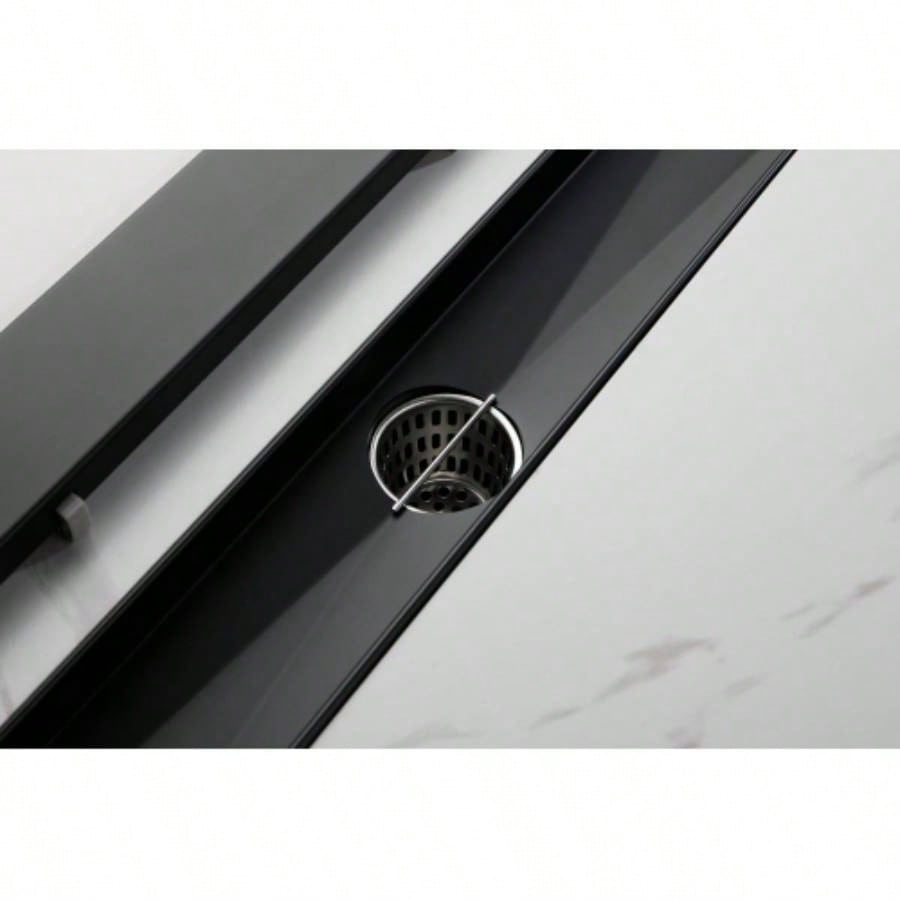 24 Inches Linear Shower Drain with Removable Cover, 304 Stainless Shower Drain Included Hair Strainer and Leveling Feet, Flange