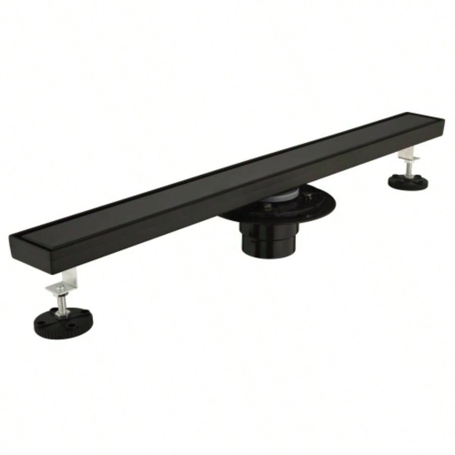 28 Inches Linear Shower Drain with Removable Cover, 304 Stainless Shower Drain Included Hair Strainer and Leveling Feet, Flange