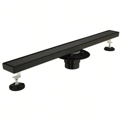 28 Inches Linear Shower Drain with Removable Cover, 304 Stainless Shower Drain Included Hair Strainer and Leveling Feet, Flange