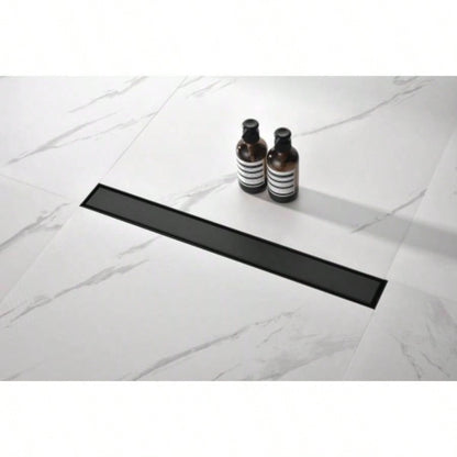 24 Inches Linear Shower Drain with Removable Cover, 304 Stainless Shower Drain Included Hair Strainer and Leveling Feet