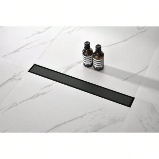 24 Inches Linear Shower Drain with Removable Cover, 304 Stainless Shower Drain Included Hair Strainer and Leveling Feet