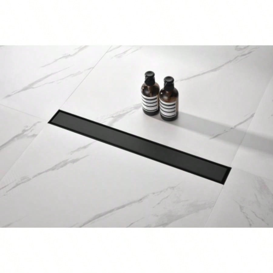 24 Inches Linear Shower Drain with Removable Cover, 304 Stainless Shower Drain Included Hair Strainer and Leveling Feet