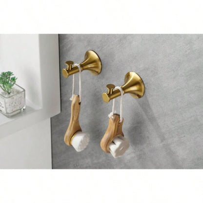 6 Piece Brass Bathroom Towel Rack Set Wall Mount