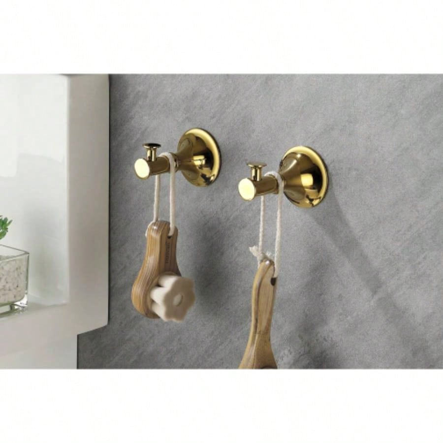 6 Piece Brass Bathroom Towel Rack Set Wall Mount