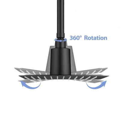 8 Square Rain Shower, Ultra - Design 304 Stainless Steel Ceiling Shower, Wall/Ceiling Mounted, Black