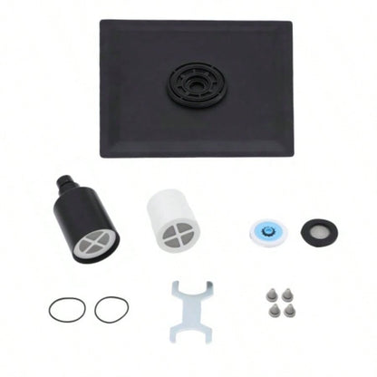 8 Square Rain Shower, Ultra - Design 304 Stainless Steel Ceiling Shower, Wall/Ceiling Mounted, Black