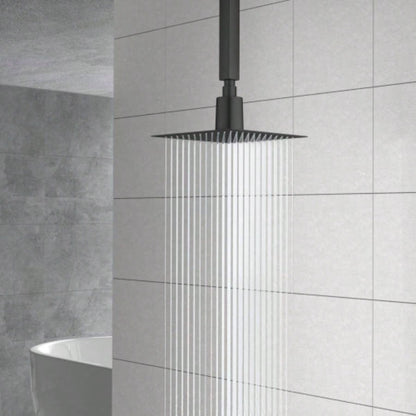 8 Square Rain Shower, Ultra - Design 304 Stainless Steel Ceiling Shower, Wall/Ceiling Mounted, Black