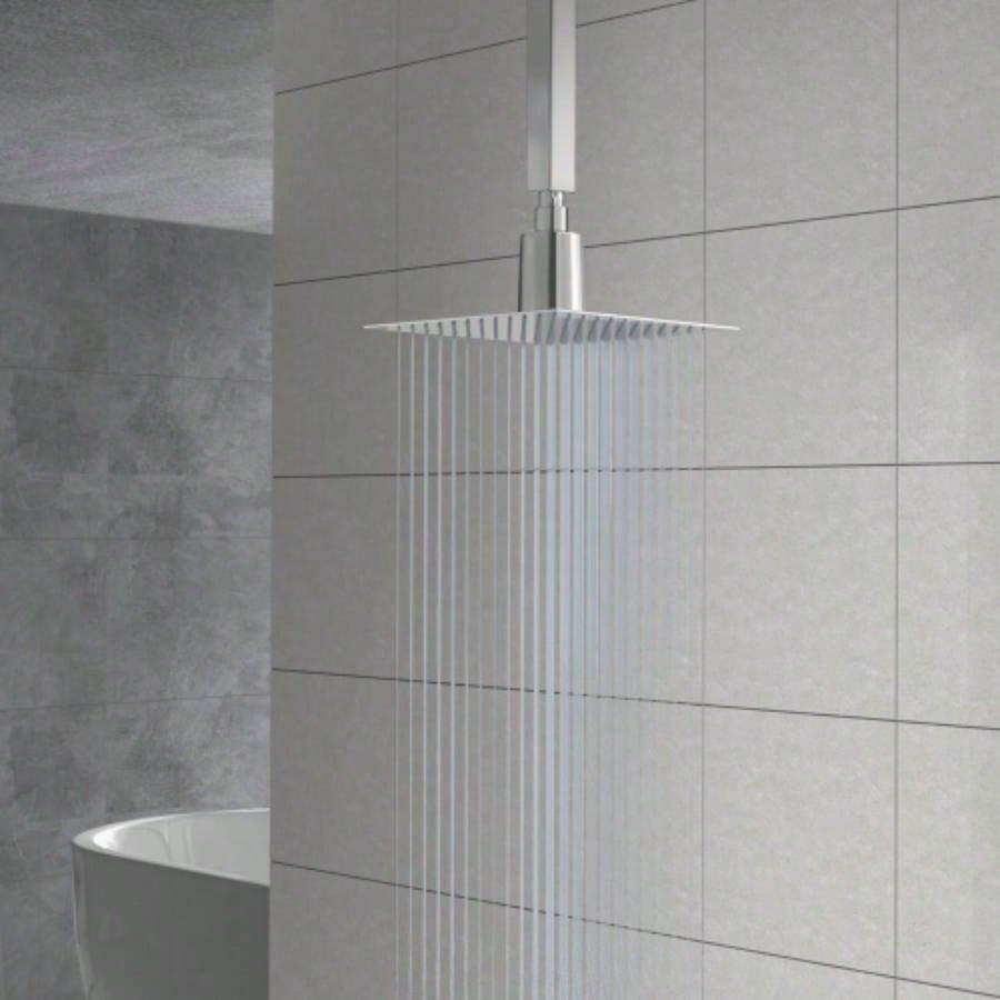 10 Square Rain Shower, Ultra - Design 304 Stainless Steel Ceiling Shower, Wall/Ceiling Mounted,