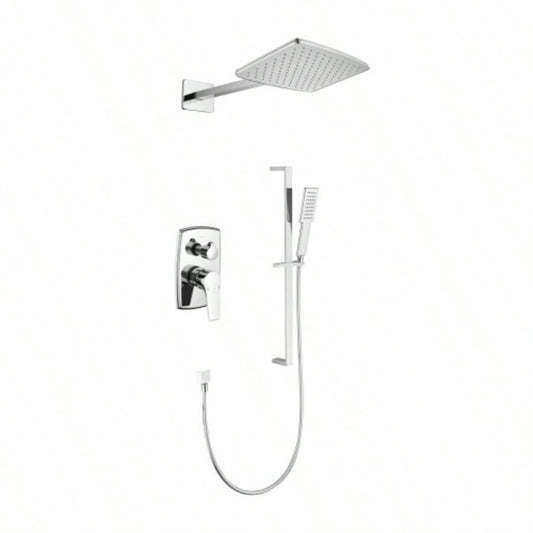 Wall Mounted Waterfall Rain Shower System With 3 Body Sprays Handheld Shower