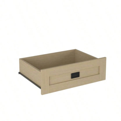 Tall Bedroom Armoire Wardrobe Closet Clothing Storage Cabinet with Hanging Rod Barn Door Drawers Open Shelves