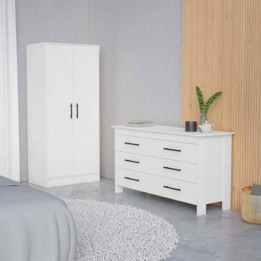 Canaan 2 - Piece Bedroom Set, Armoire+ Dresser, White