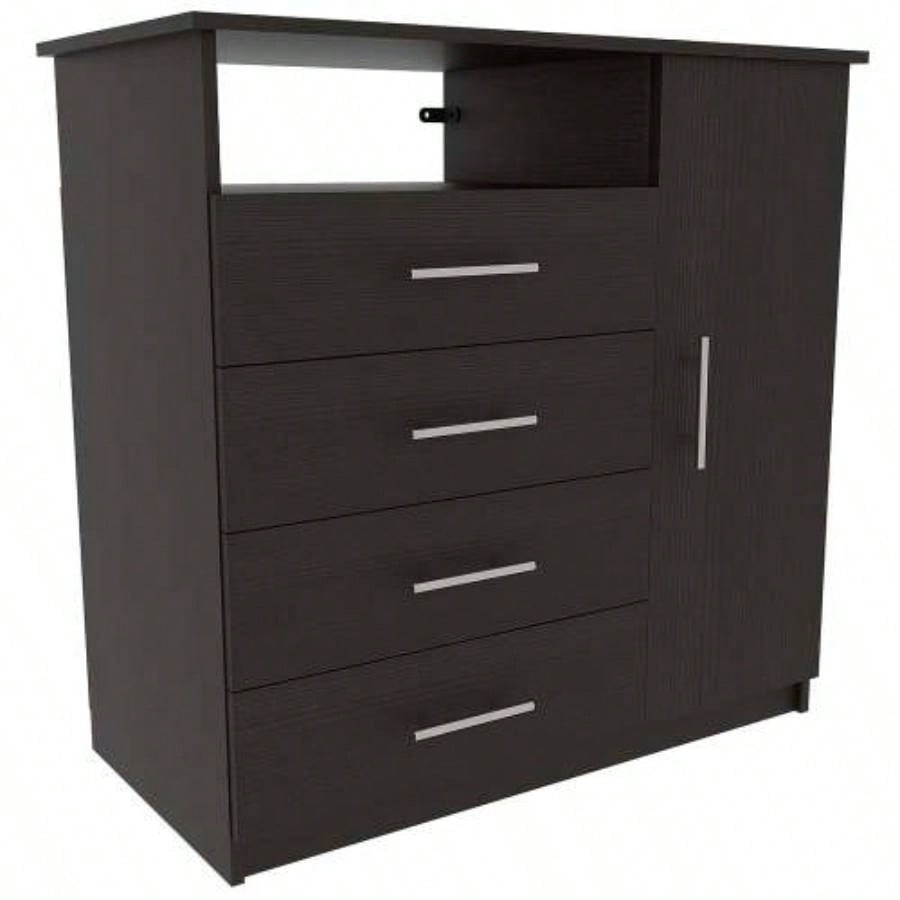 2 Piece Bedroom Set, London Armoire+ Rioja 4 Drawer Dresser, Black