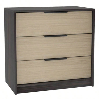2 Piece Bedroom Set, London Armoire+ Egeo 3 Drawers Dresser, Black/ Pine