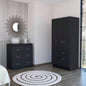 2 Piece Bedroom Set, Cartagena Armoire+ Three Drawer Dresser, Black