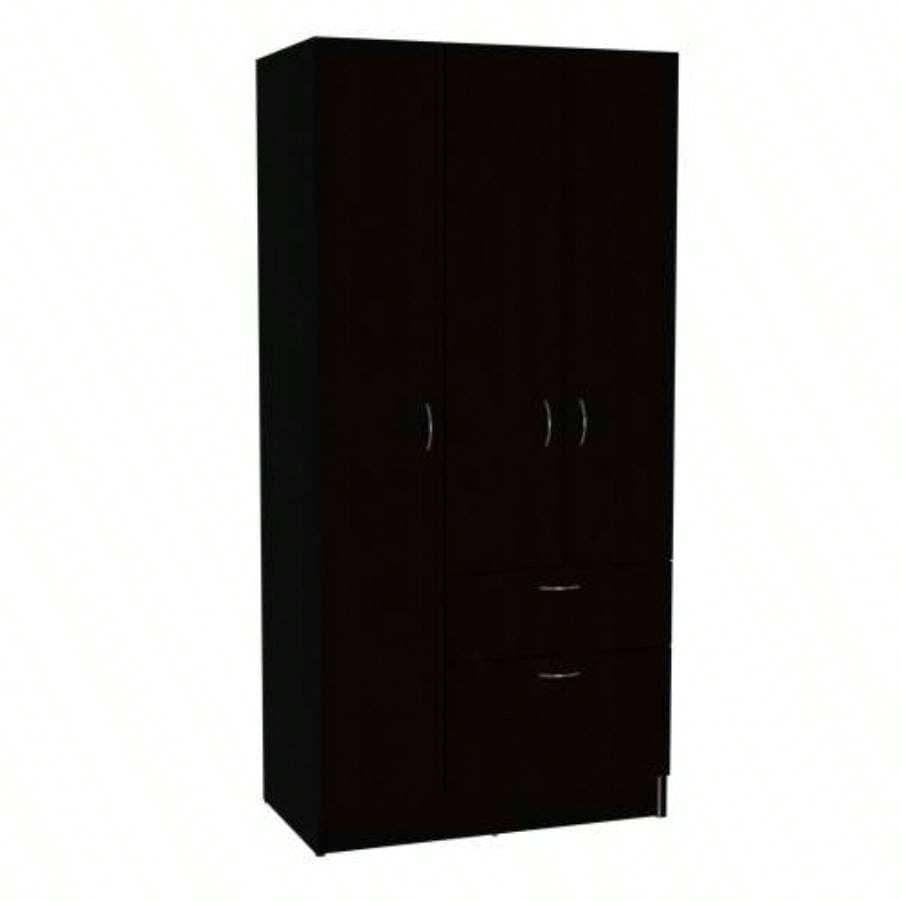 2 Piece Bedroom Set, Cartagena Armoire+ Three Drawer Dresser, Black