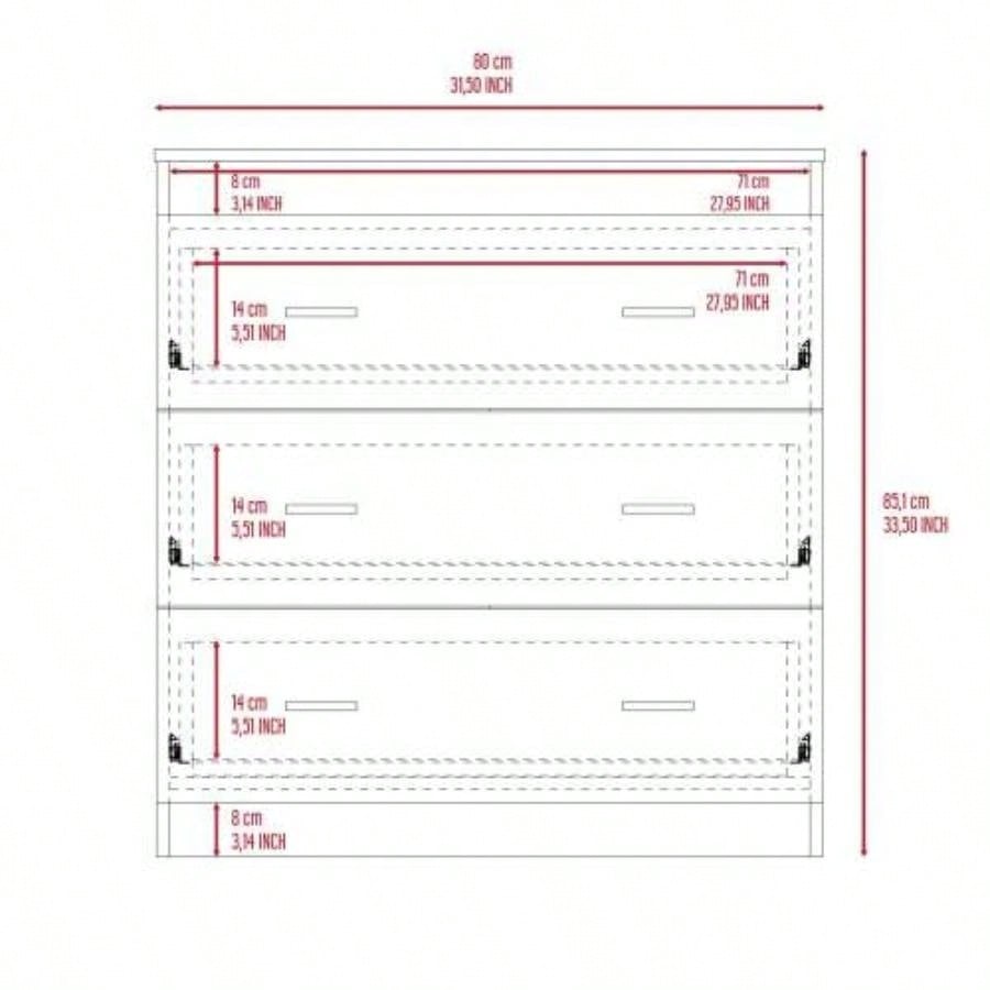 2 Piece Bedroom Set, Cartagena Armoire+ Three Drawer Dresser, Black