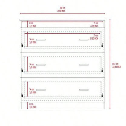 2 Piece Bedroom Set, Cartagena Armoire+ Three Drawer Dresser, Black