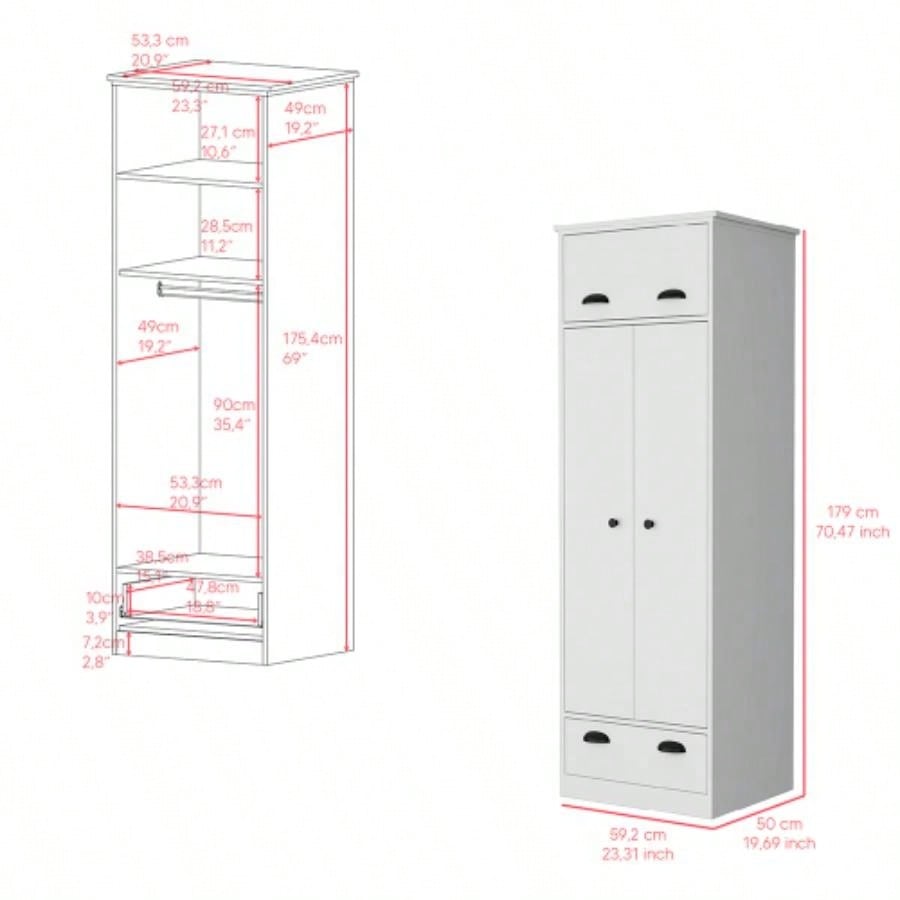 Armoire Dumas, Bedroom, White