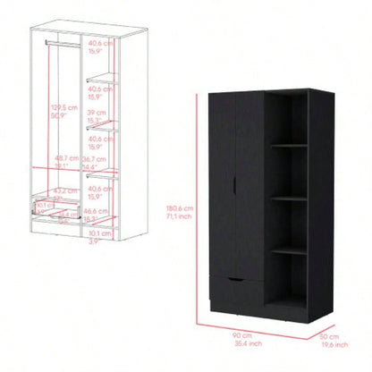 Armoire Dover, Bedroom, Black