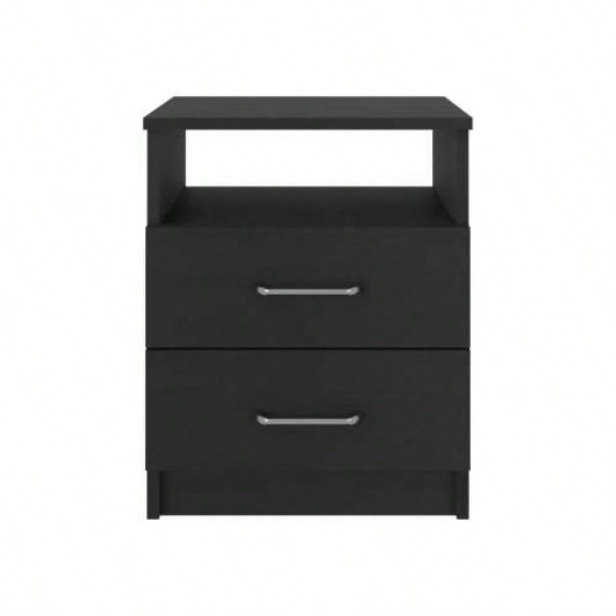 3 Piece Bedroom Set, London Armoire+ Salento Nightstand+ Salento Nightstand, Black