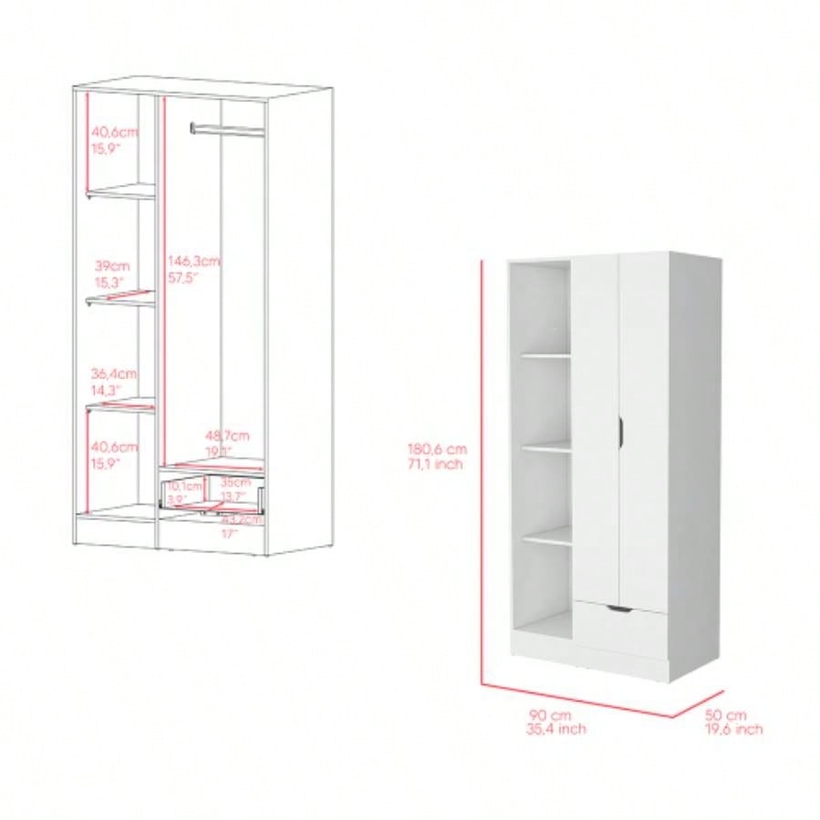 Armoire Dover, Bedroom, White