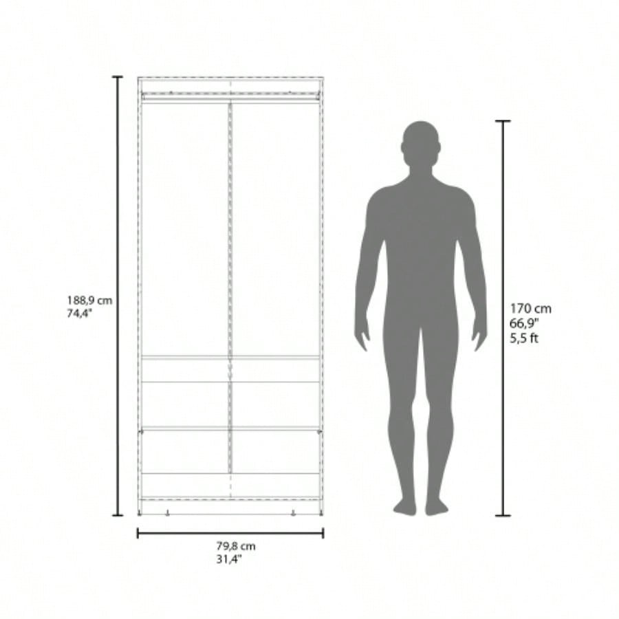 Trappe Armoire, Bedroom, Black