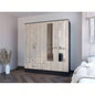 Armoire Ron, Bedroom, Black/ Light Gray