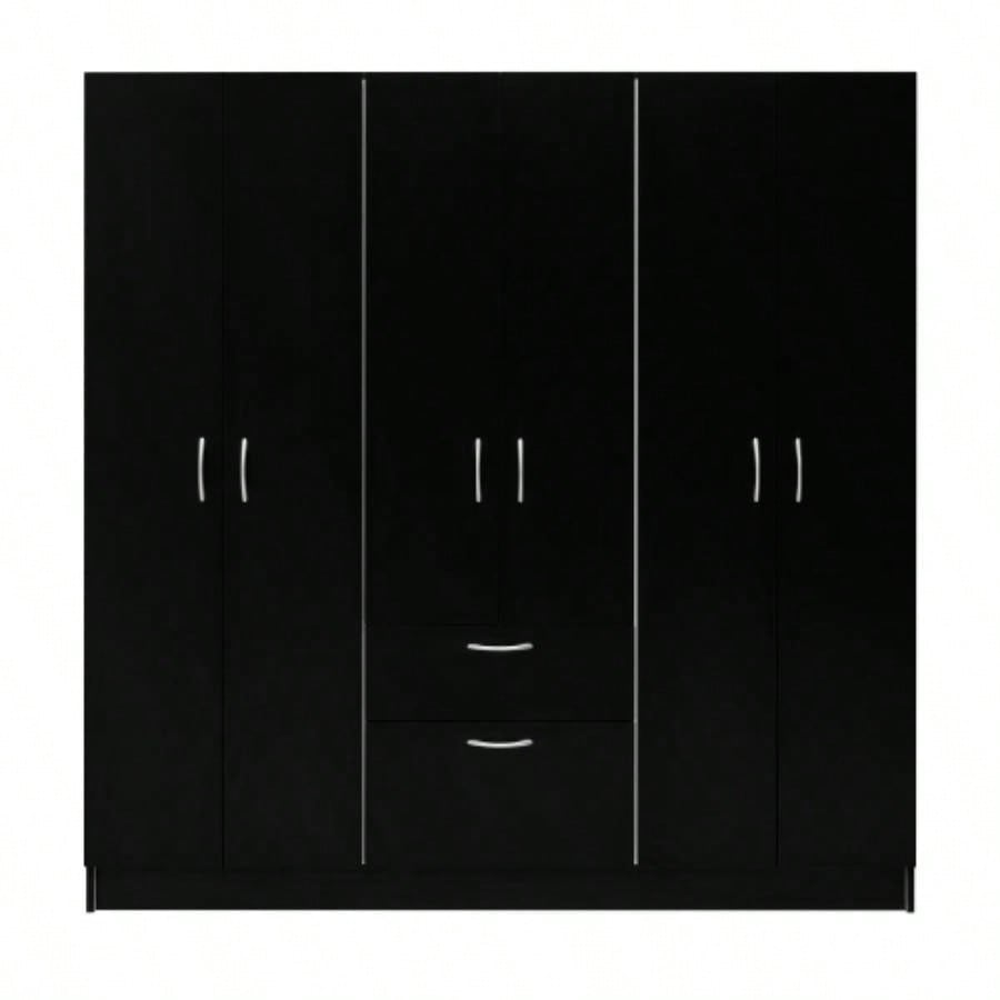 Six Doors Armoire Maya, Bedroom, Black/ White