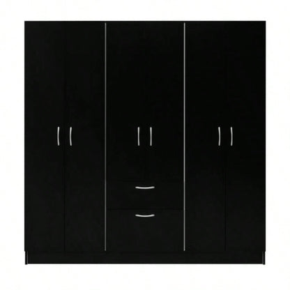 Six Doors Armoire Maya, Bedroom, Black/ White