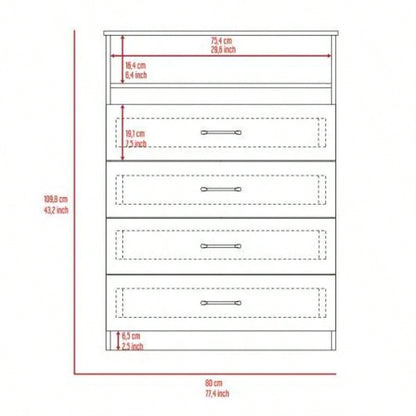 Midval 2 - Piece Bedroom Set, Armoire+ Dresser, White